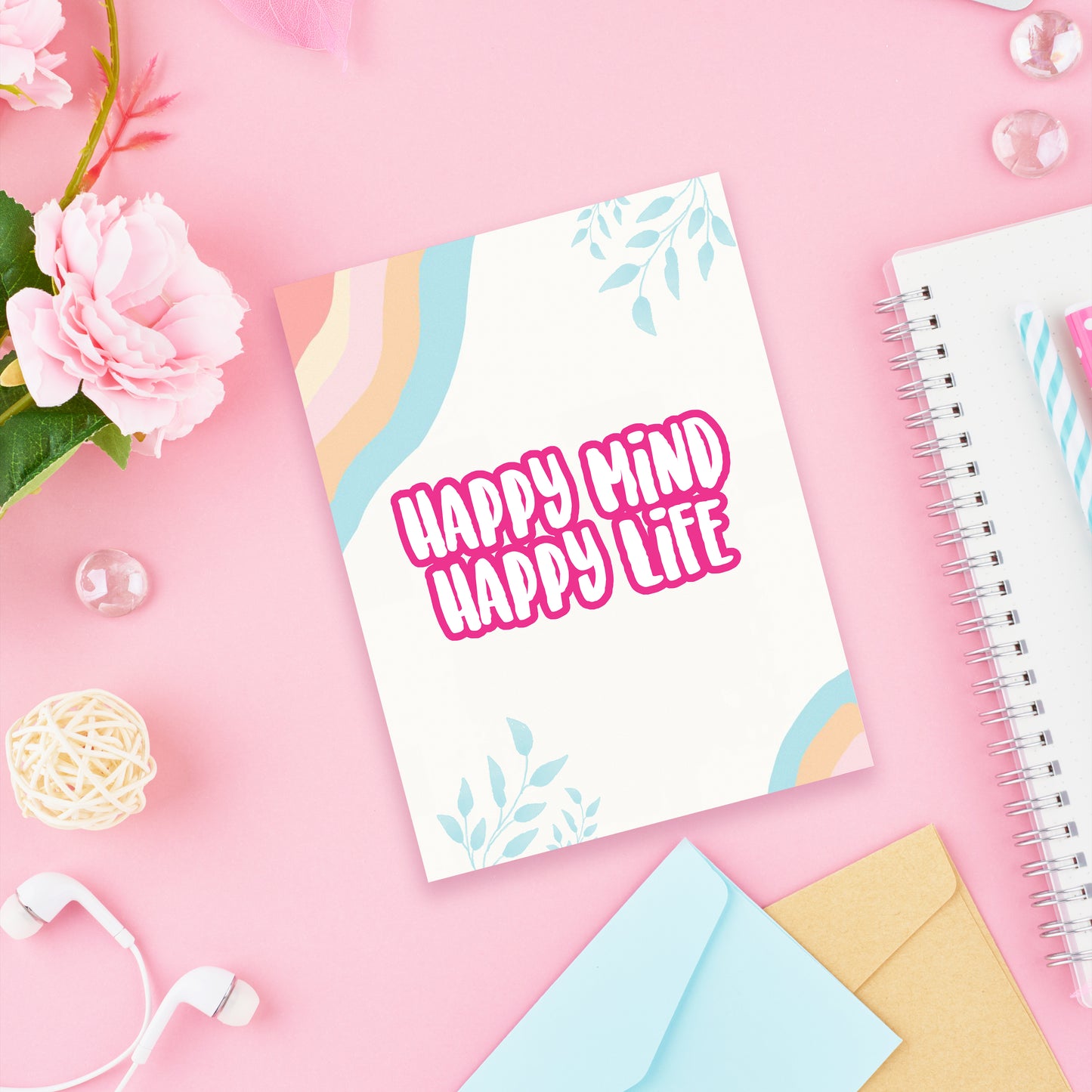 Happy mind - Journaling card