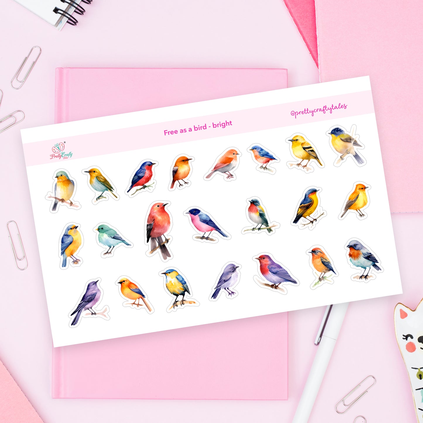 Free as a bird sticker set