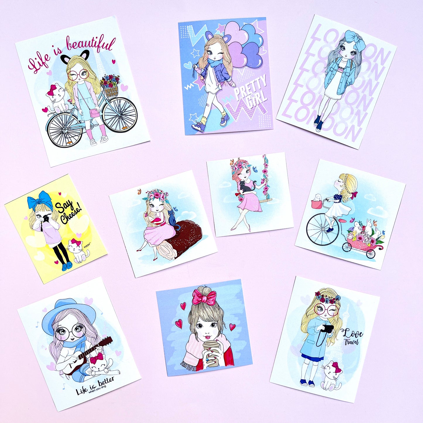 Cute girls - printed elements