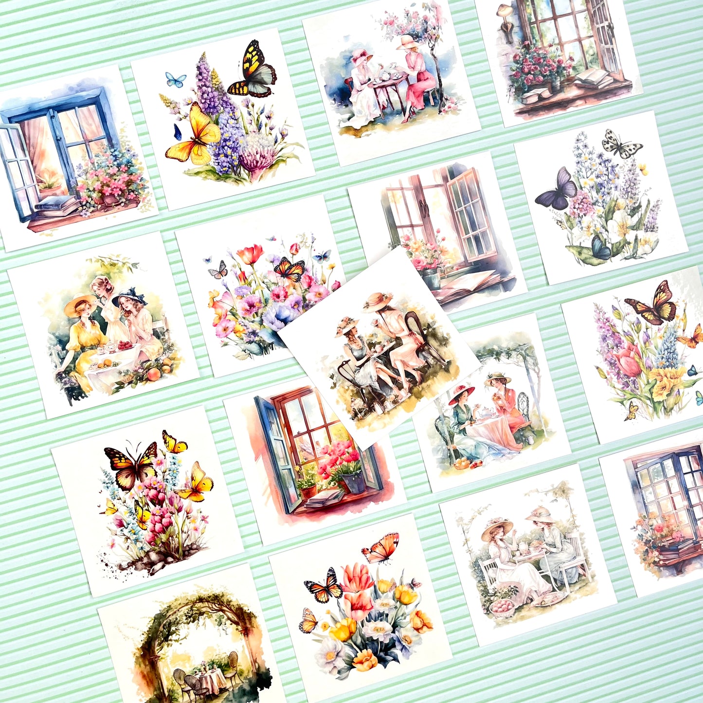 Sticker pack - Windows and florals - Transparent