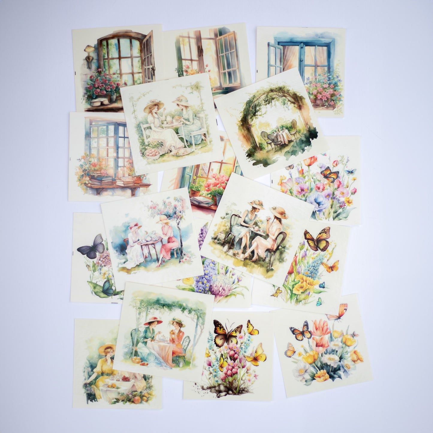 Sticker pack - Windows and florals - Transparent